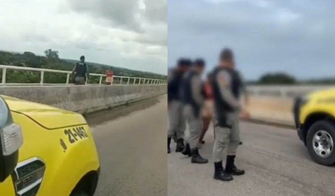 PMs de Porto Real do Colégio salvam vida de mulher na ponte entre Alagoas e Sergipe