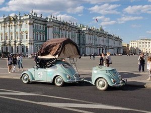 Um Fusca encanta russos na terra do Lada