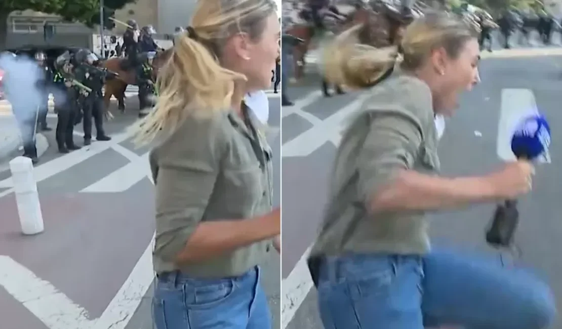 Repórter é atingida por bala de borracha durante protestos nos EUA