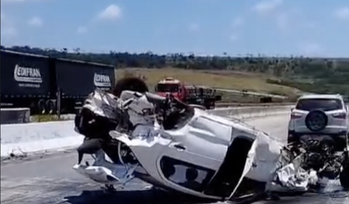 Motorista escapa ileso após grave acidente na BR-101, próximo à Usina Sinimbu
