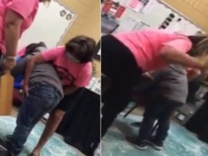 Câmera flagra diretora de escola batendo em criança com pedaço de madeira