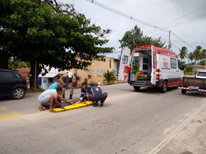Homem fica ferido após acidente de moto na rodovia AL 101 Norte