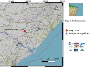 Tremor de terra com magnitude de 2.1 mR é registrado em Arapiraca