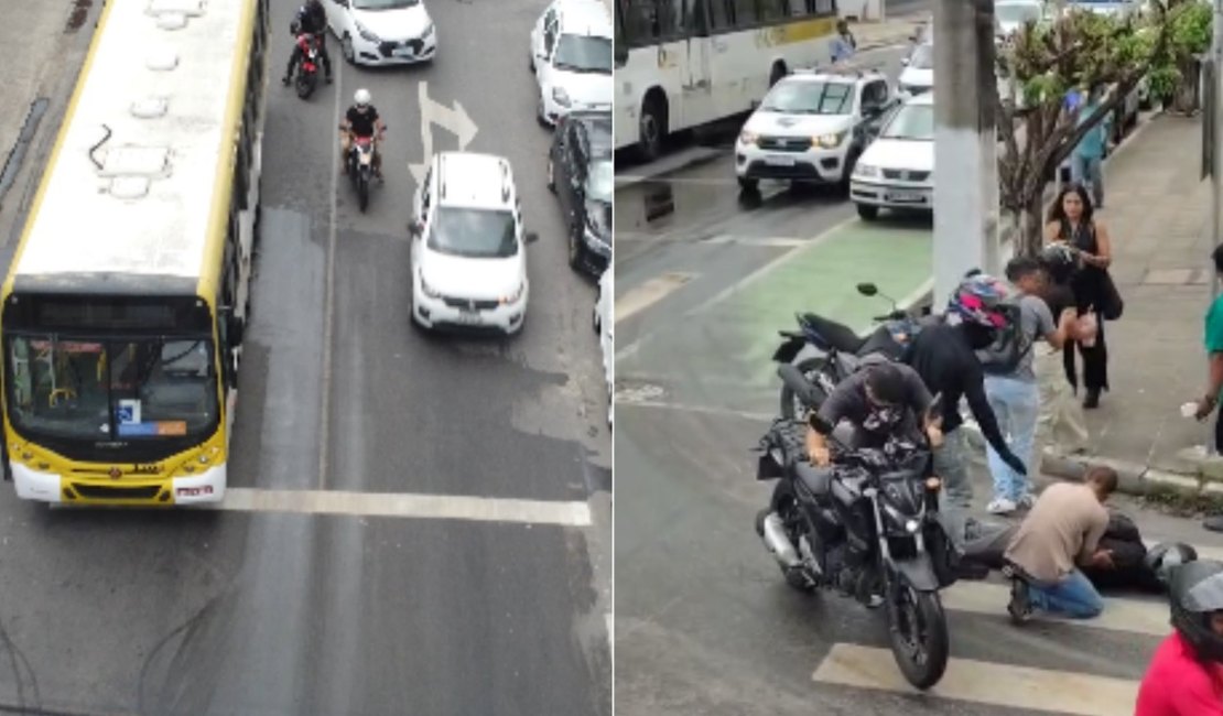 Ônibus tem vazamento de combustível na pista e provoca acidente e transtornos na Jatiúca