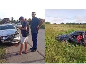 Carros colidem na rodovia AL-115 no município de Arapiraca