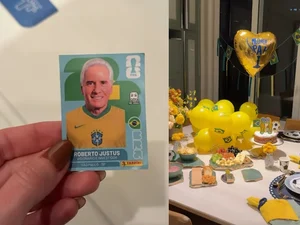 Roberto Justus ganha figurinha da Copa com seu rosto em festa temática