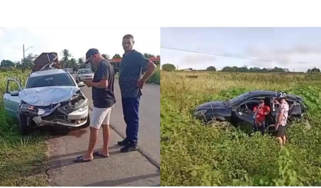 Carros colidem na rodovia AL-115 no município de Arapiraca