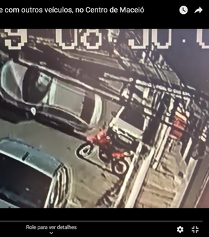 [Vídeo] Carro em alta velocidade provoca acidente no Centro de Maceió