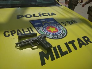 Acusado de ameaçar vizinho, homem é preso com pistola em Teotônio Vilela