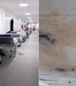 [Vídeo] Hospital de Emergência do Agreste é alvo de novas denúncias de infiltrações e falta de leitos