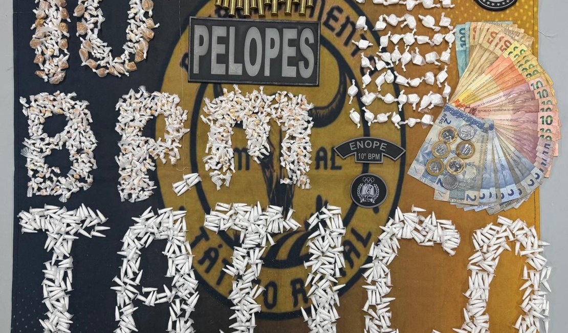 Polícia apreende cocaína, crack e munições em Palmeira dos Índios