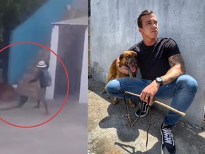 Homem que chicoteou cachorro é preso em Maceió; deputado Leonan participou da ação