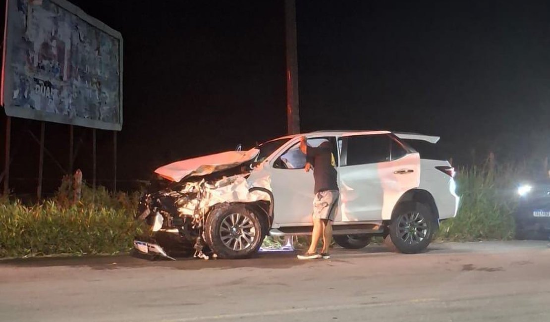 Carro do prefeito de Matriz de Camaragibe colide contra cavalo na AL-105