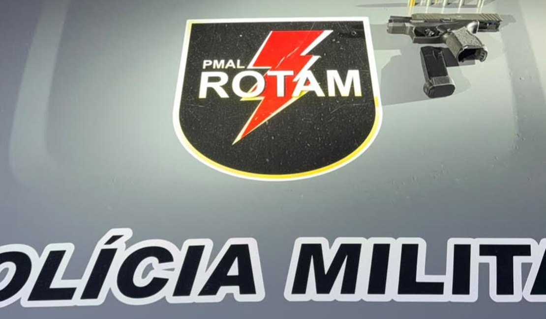 Homem é preso com arma de uso restrito na Grota Santa Helena, em Maceió