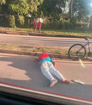Ciclista embriagado sofre queda de bicicleta em São Miguel dos Campos e é levado para UPA