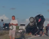 Carro capota em pista nova de acesso ao Aeroporto Zumbi dos Palmares