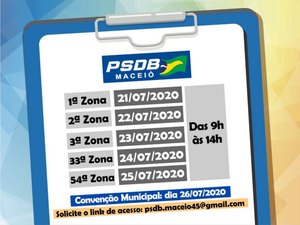 PSDB se reorganiza em Maceió com 6 convenções em videoconferência