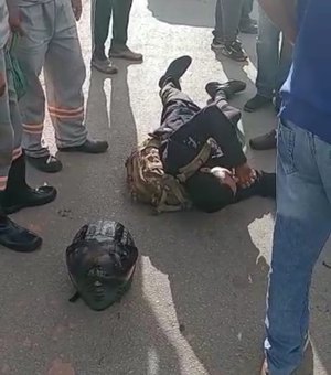 Colisão entre van e moto deixa motoqueiro ferido em Porto Calvo