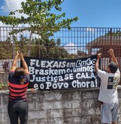 Em canteiro de obras da Braskem, moradores dos Flexais protestam por realocação e contra revitalização