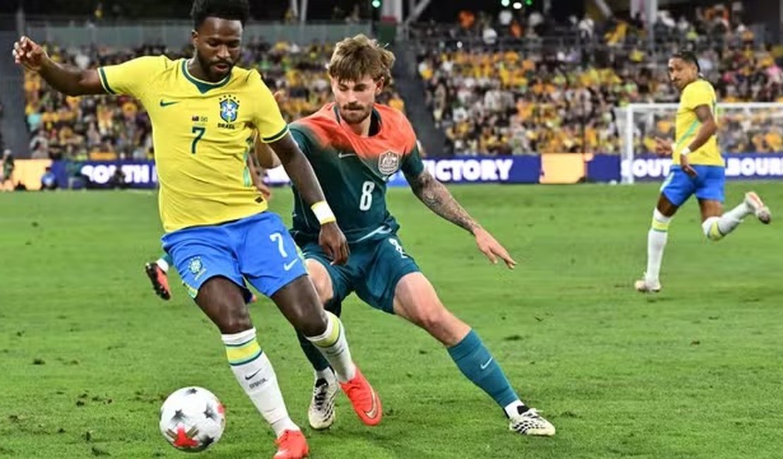 Rayan marca no fim, e Brasil arranca empate com Austrália no primeiro jogo pós-Copa