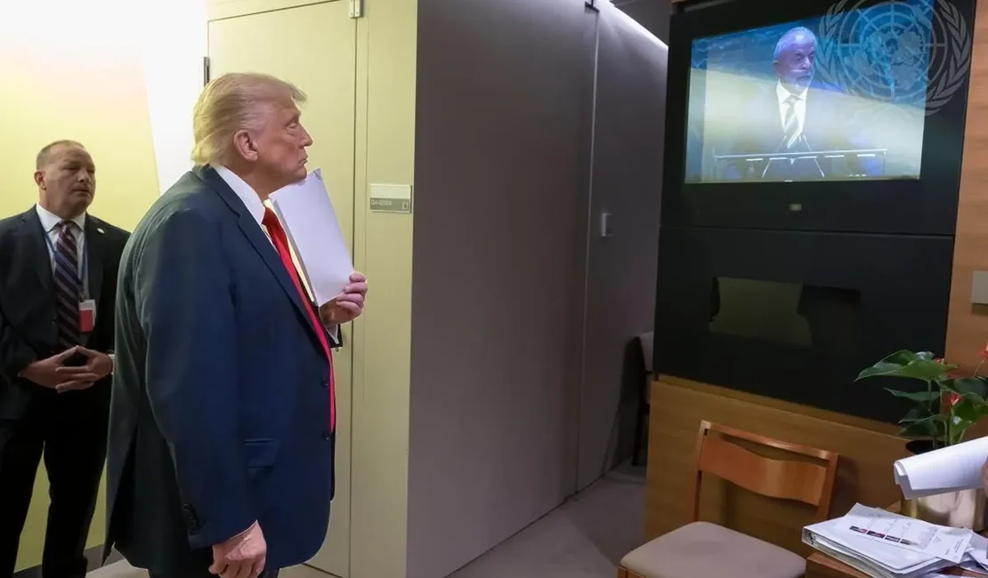 ONU divulga foto de Trump assistindo Lula discursar na Assembleia Geral