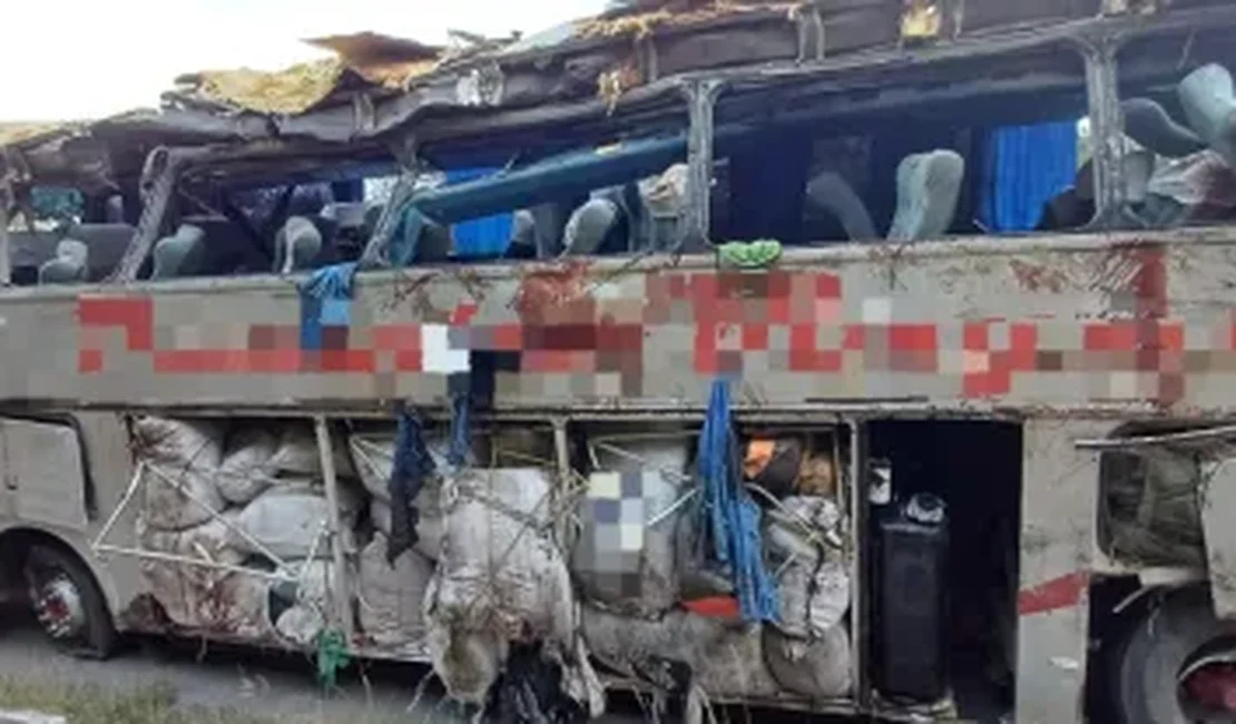 Ônibus bate em barranco e capota no Agreste pernambucano; 17 morreram