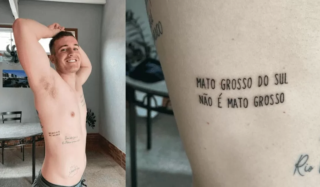 Australiano tatua “Mato Grosso do Sul não Mato Grosso”; veja vídeo