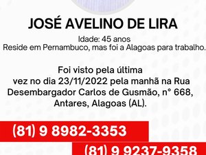 Família pede ajuda para encontrar parente desaparecido há três dias