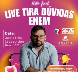 Live especial: tudo o que você precisa saber sobre o ENEM 2025.
