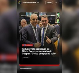 Após visita de JHC a Valdemar Costa Neto, Carlos Bolsonaro posta imagem em apoio a Alfredo Gaspar