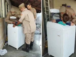 GO: criança é resgatada após ficar presa em máquina de lavar roupas