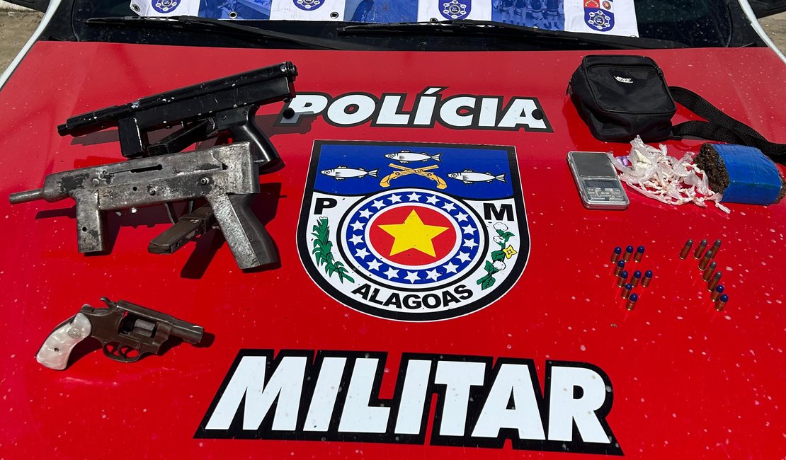 Submetralhadoras e drogas são apreendidas durante ações de combate ao tráfico em Maceió