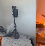 Patinete elétrico explode e pega fogo dentro de apartamento em Maceió