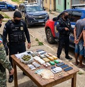 Operação policial termina com apreensão de drogas e prisões em Palmeira dos Índios