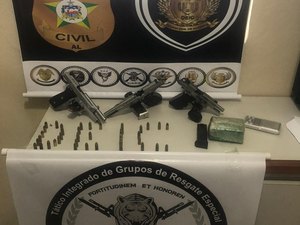 Armas que seriam utilizadas por facção são apreendidas pela Deic