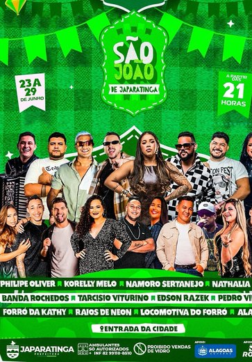 Prefeitura de Japaratinga divulga programação das Festas Juninas