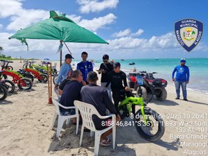Prefeitura faz operação para coibir bicicletas motorizadas nas praias de Maragogi