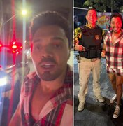 Tirulipa é conduzido por agentes do DMTT até show no Jaraguá e brinca: ‘Tô me sentindo o presidente’