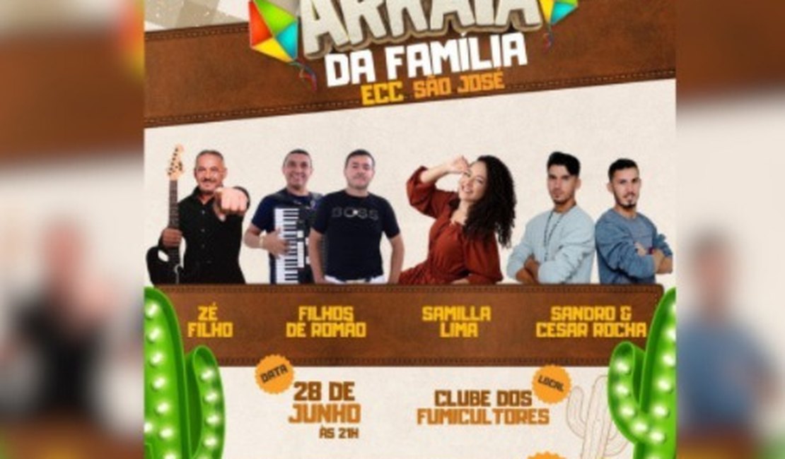 Paróquia São José realiza Arraiá do ECC em junho; mesas já estão à venda