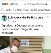 Idosa arapiraquense  é vacinada pelo filho em Belo Horizonte
