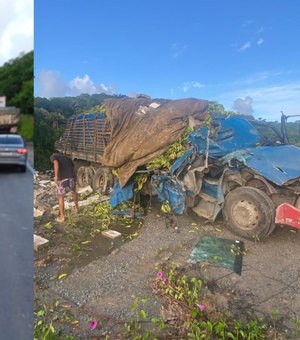 Colisão entre caminhões deixa três feridos na BR-101 no município de Pilar