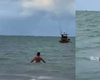 Após show em Maceió, Gusttavo Lima aproveita manhã na Praia de Pajuçara
