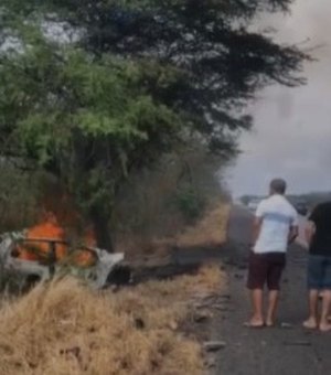 [Vídeo] Três pessoas morrem carbonizadas após colisão na BR-423, em Inhapi