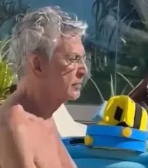 Caetano Veloso exibe sextou diferente na beira da piscina: 'Vida difícil'