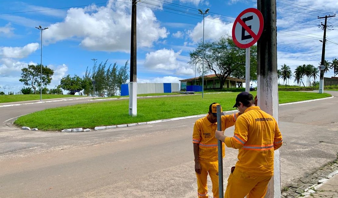 SMTT de Arapiraca monta operação e sinalização para disciplinar trânsito no São João da Perucaba
