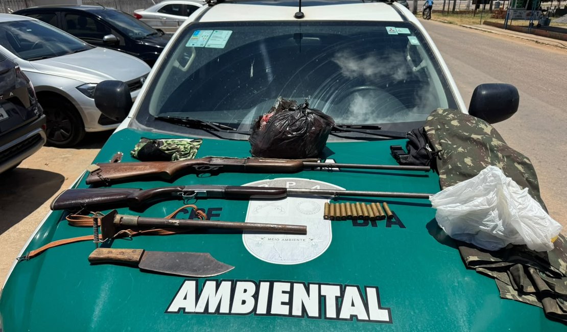 Polícia apreende armas de fogo e resgata animais silvestres no interior de AL