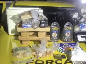 Polícia apreende grande quantidade de drogas em casa abandonada na Vila Brejal