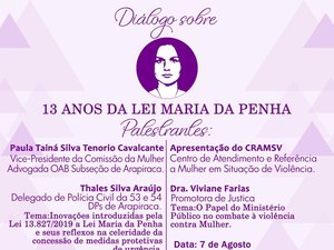 OAB/Arapiraca promove evento alusivo aos 13 anos da Lei Maria da Penha