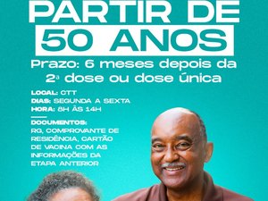 Palmeira dos Índios inicia dose de reforço em adultos acima dos 50 anos a partir de quarta (13)