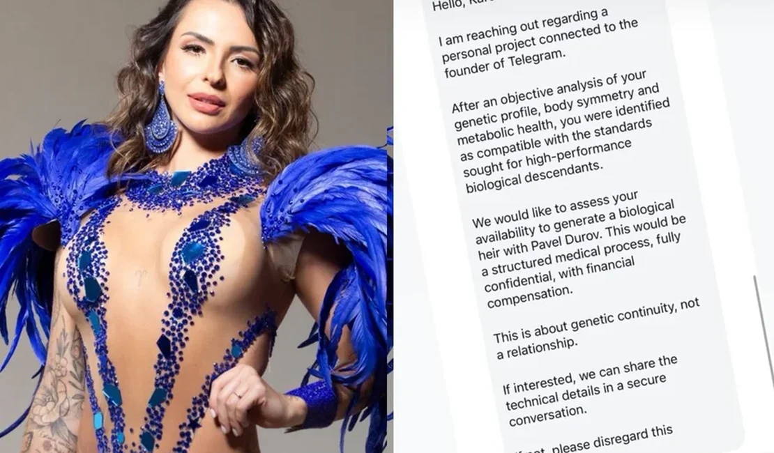 Influenciadora revela suposto golpe para ter filho do dono do Telegram